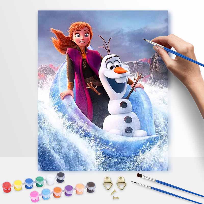 Disney Frozen Anna Olaf Paint By Number Kit Drawing Canvas DIY Picture Home Decor Painting For Wall Art Decor Painting Gifts 130