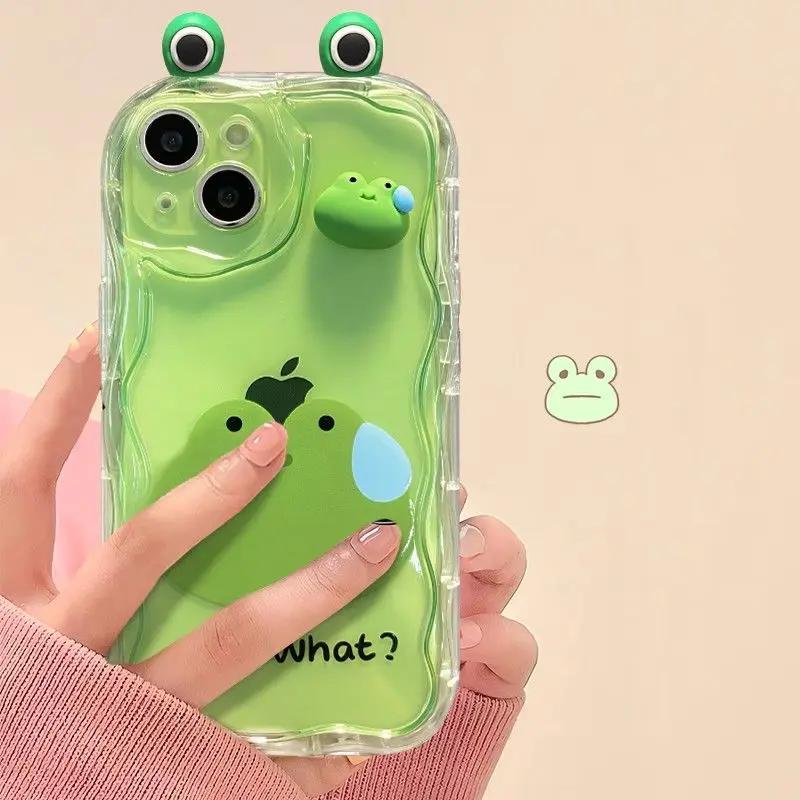 3D милый чехол для телефона с лягушкой, кроликом, медведем для Xiaomi Redmi 14C 13C 12C 10C K50 K40 Note 14 13 12 11 10 9 Pro Plus 4G 5G Мягкий ТПУ чехол