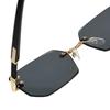 Модные безрамные солнцезащитные очки для мужчин Последние стильные женские прямоугольные безрамные солнцезащитные очки Винтажные оттенки Очки для путешествий UV400