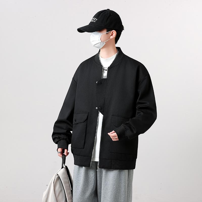American Baseball Jacket Men's Spring and Autumn High-end Ruffian Handsome Top Japanese Retro Hong Kong Style Casual Tooling Jacket