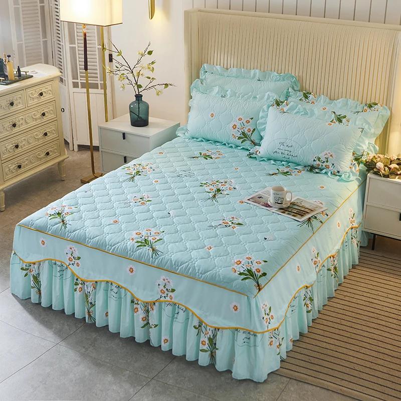1 шт. простыни для кровати, толстые теплые эластичные наматрасники Queen, покрывало, юбка для кровати, свадебная юбка без наволочки