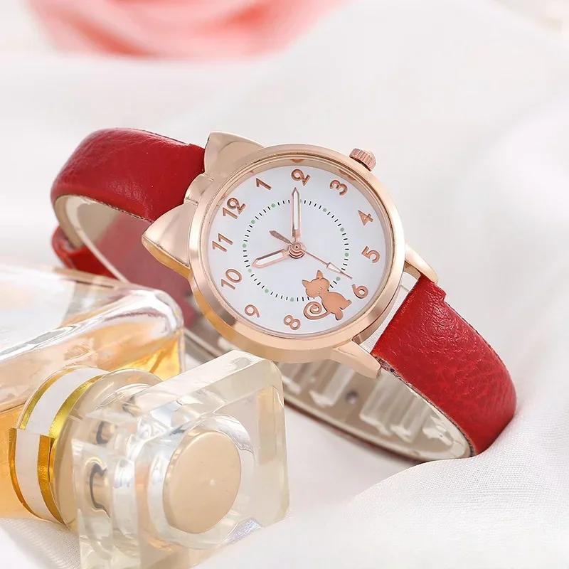 Досуг минималистичные универсальные часы персонализированные милый мультяшный кот не светящийся указатель для студента женские часы