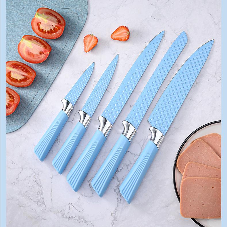 Красочный нож с антипригарным покрытием, алмазное зерно, универсальный нож шеф-повара, фруктовый нож, нож для хлеба, универсальный нож, фруктовый нож