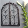 Романтический металлический настенный декор Винтажная рама фальш-окна Искусство с арочным дизайном для украшения спальни, двора