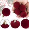 5/10Pcs Velvet Christmas Ball Ornaments Red White Xmas Tree Hanging Pendants Diy Home Party Christmas Decoration  Year Gifts