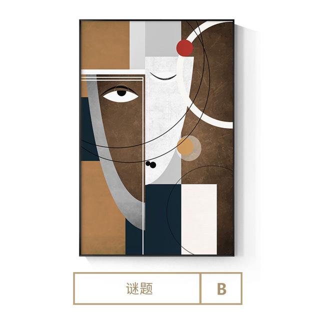 Современная абстрактная фигура Пикассо, картина на холсте, сращивание лица, геометрические постеры, принты, настенная художественная картина, украшение для гостиной, дома, без рамки