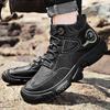 FashionNon-Slip Men's Real Leather Ankle Boots Spring Autumn Mens Shoes Fashion Casual Walking Shoes Men Genuine Leather Hiking Shoes