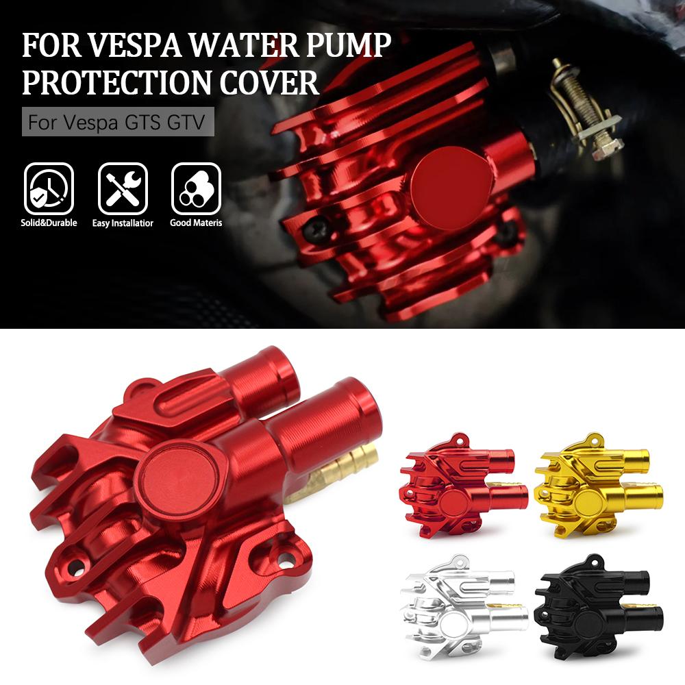 For Vespa GTS GTV Motorcycle Water Pump Protection Guard Cover Protector CNC Engine Radiator Cooling Motorcycle Accessories