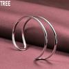 Браслет из 925 стерлингового серебра с двойной круглой проволокой, модные свадебные украшения