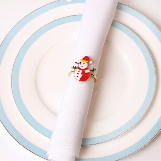 Christmas Napkin Rings Exquisite Decorative Zinc Alloy Napkin Buckles Christmas Banquet Hotel Table Decor Daily Use