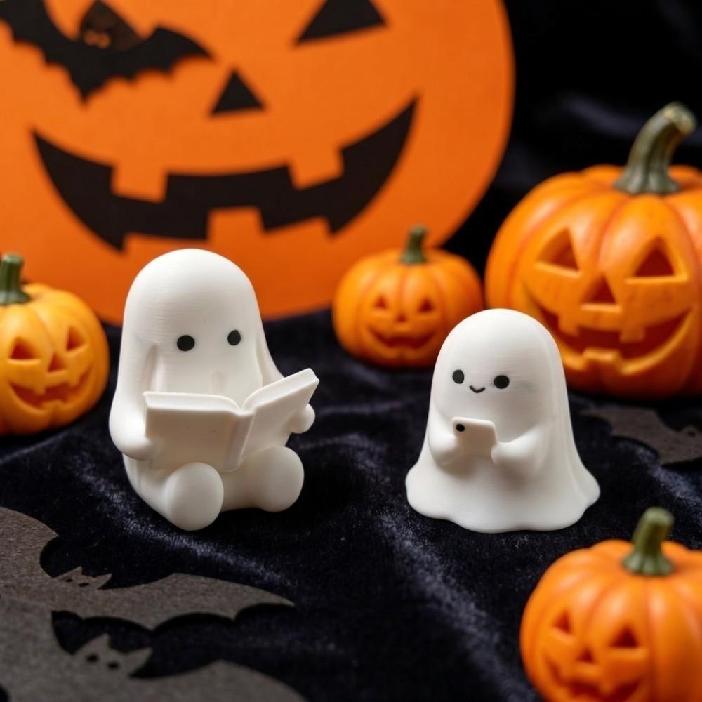 Miniature Models Halloween Ghost Statues Ghost Cat Desktop Figurine Indoor Outdoor