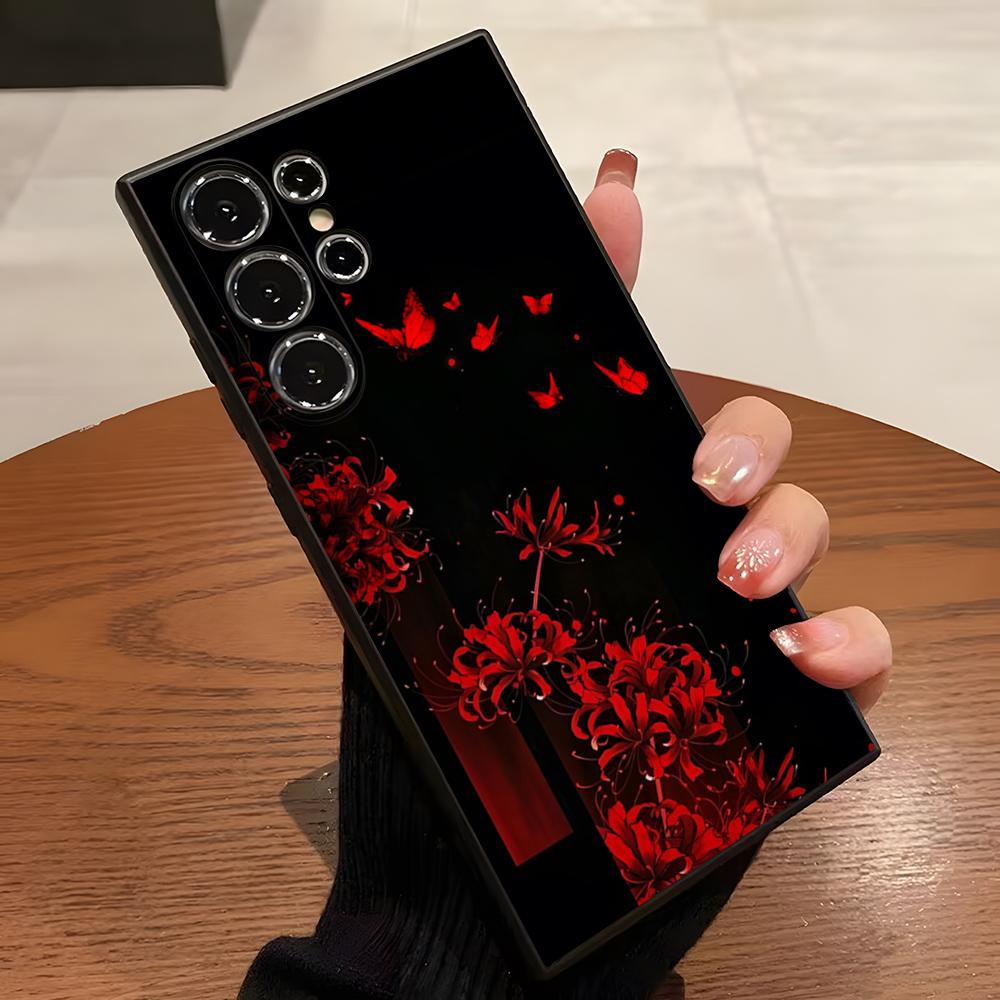 Красный Паучий Лилия Цветок Ада Чехол для Телефона Для S23 Samsung S24 S25 Ultra S22 S20 Fe S21 Plus A16 A54 A34 A53 Задняя Крышка