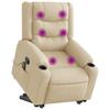 Massage Recliner with Rising Function Cream Fabric