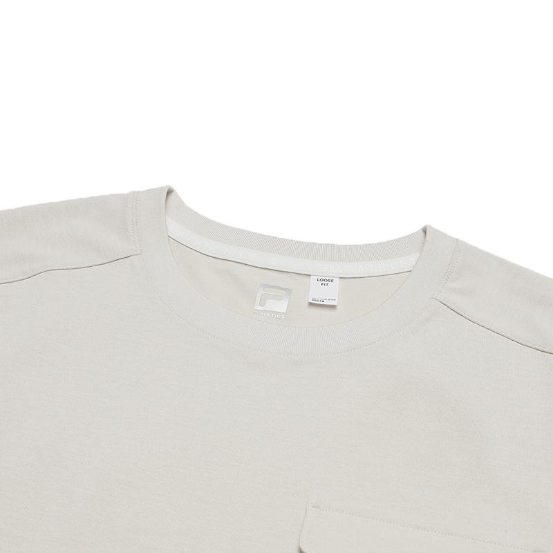 Fila Explore Series Минималистичный стиль Повседневная Универсальная Футболка с коротким рукавом Женские топы Цвет риса A11W527126F-BG