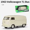 Масштаб 1/24 Welly 1963 Volkswagen T1 Bus, модель автомобиля из сплава, литье под давлением, металлические игрушечные автомобили, модель автомобиля, коллекция высокой имитации, детские подарки