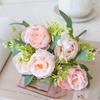 Букет искусственных пионов 5 головок реалистичные искусственные шелковые цветы свадебная вечеринка дом