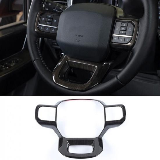 Inner Steering Wheel Panel Cover Trim For Ford F150 + Black Wood Accessories