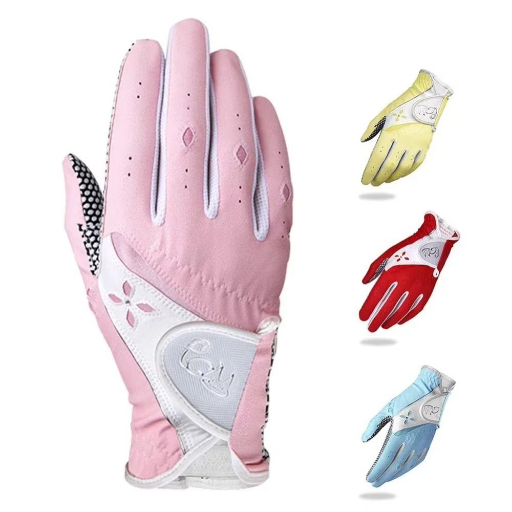 Comfortable PU Leather Golf Mittens Wear Resistant Full Finger Golf Gloves Outdoor Sports