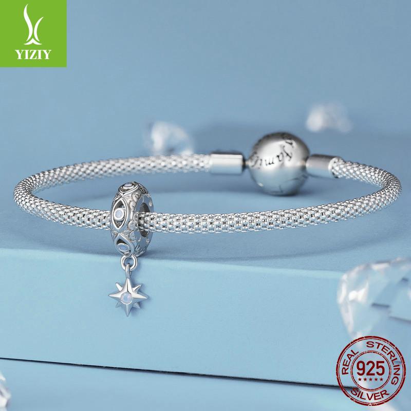 Нежный опаловый браслет-позиционер из силикона Mangstar «Глаз дьявола», разделитель бусин, серебро 925 пробы, бусины на удачу