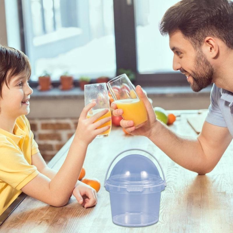 Durable Clear Plastic Food Storage Box Freezer Safe Container Milk Teas Bucket For Restaurants Catering Home Use