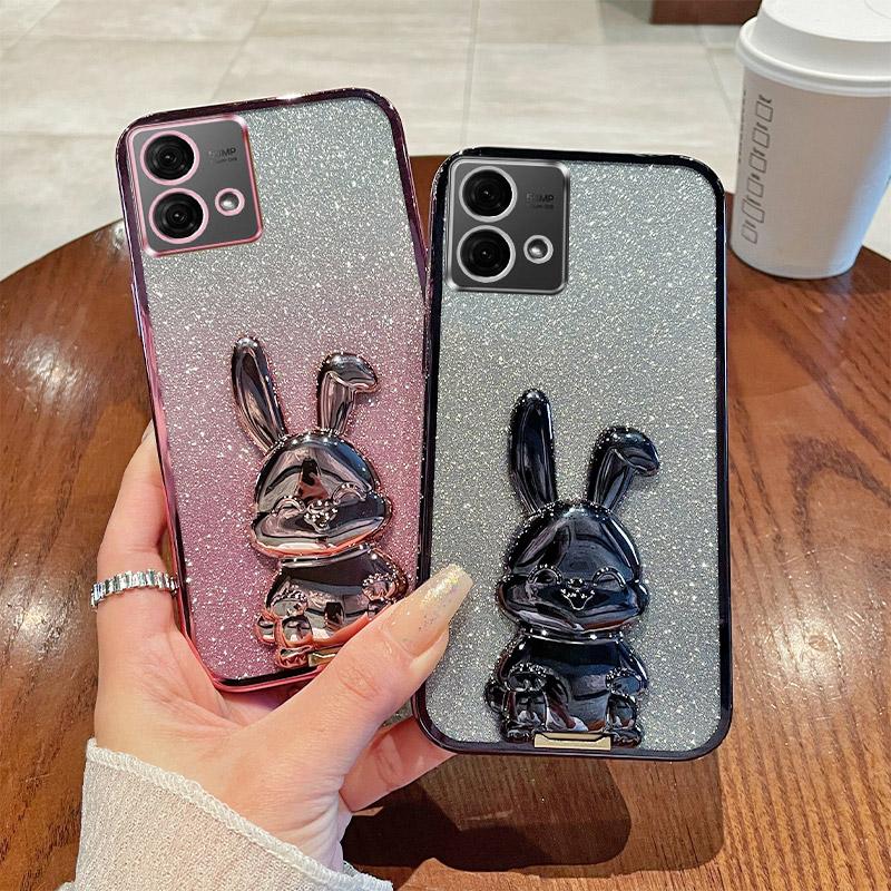 Для Motorola Moto G84 5G тонкий чехол милый кролик противоударный чехол для телефона с подставкой