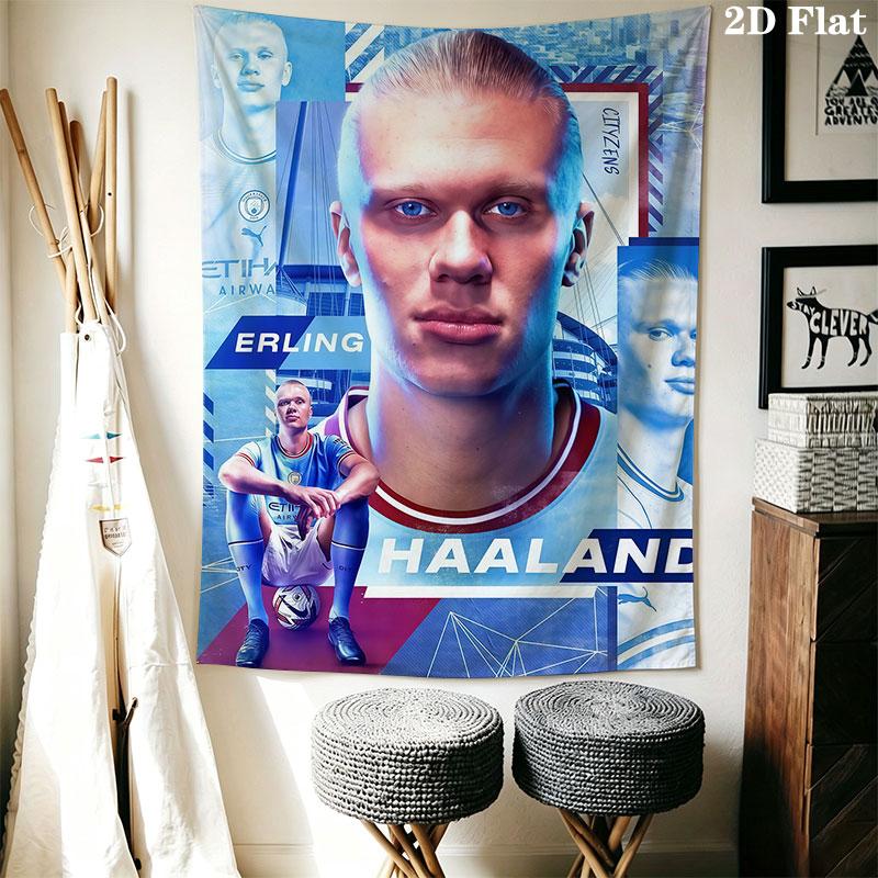 Haaland football Wall Hanging Printed Fabric Blanket Decorative Tapestries for Bedroom Living Room Home Decor