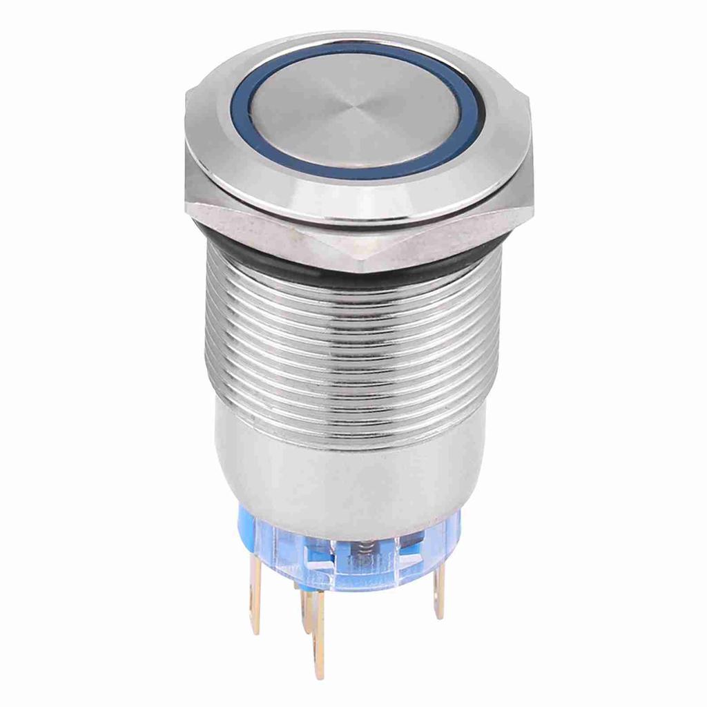 19mm 12-24V Waterproof Stainless Selflocking  ing Push Button   Red LED