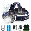LED Headlamp Rechargeable Head Lamp Zoom Waterproof Headlight Flashlight Three Light Switch Modes USB Charging Camping