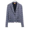 Long Sleeve Tailored Jacket S White X Blue Women Used