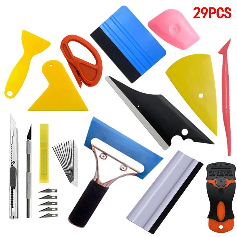 Горячие инструменты для автомобиля из углеродного волокна, виниловая пленка, наклейка, обертывание автомобильных стекол, тонировочная фольга, магнитная палка, скребок, бритва, скребок