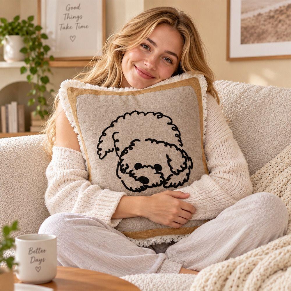 Nordic Style Animal Pillow Cover Washable Sofa Cushion Pillow  For Bedroom