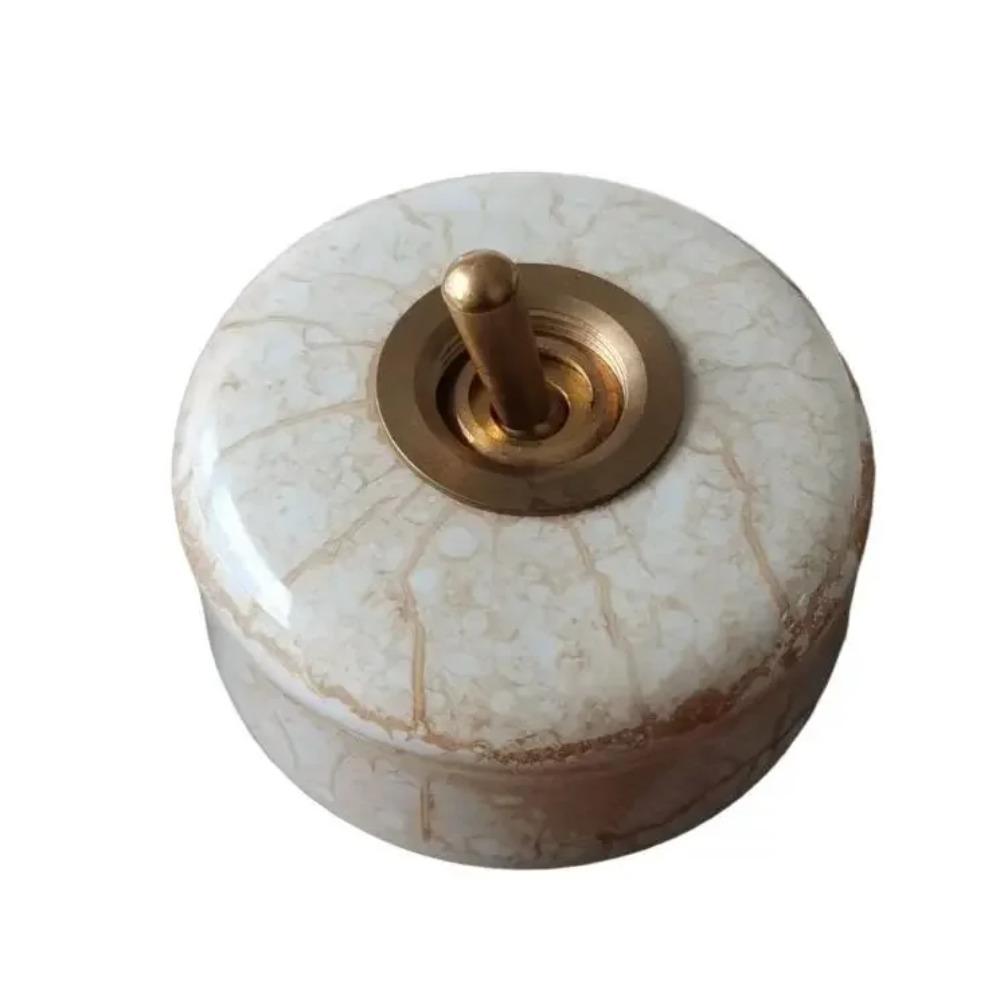 Metal Lever Toggle Light Switch Round Retro Wall Switch Retro Toggle Switch For Home