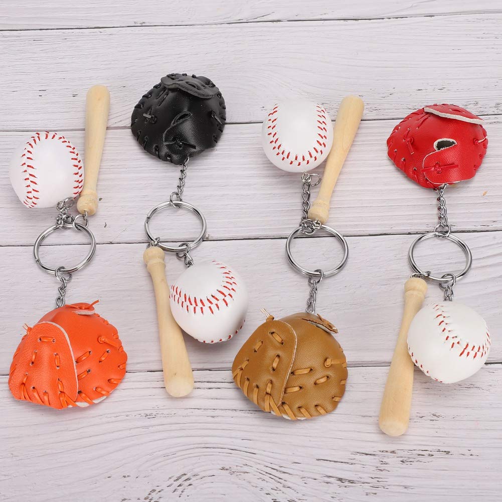 [Zerodis] Бейсбольный брелок, бейсбольный мяч, набор из 4 цветов, держатель для ключей, брелок, ключ от машины, велосипед