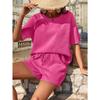Summer Women's Shorts Short Sleeve Tops Set Dressy Batshirt Fashion Shorts Two Piece Set Casual Suit