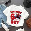 2026 Summer Tshirt 19 Birthday Digital Style Childrens Boys and Girls Fashion Short Sleeve Party Tshirt As A Gift Top