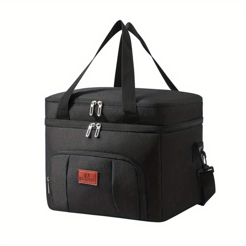 Многофункциональная двухслойная сумка-холодильник для женщин и мужчин, большая вместительная коробка для завтрака для путешествий и пикника с плечевым ремнем