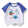 Летний хлопковый комплект Baby Shark для мальчиков и девочек 2025: Мультяшный комплект из футболки с коротким рукавом и шорт