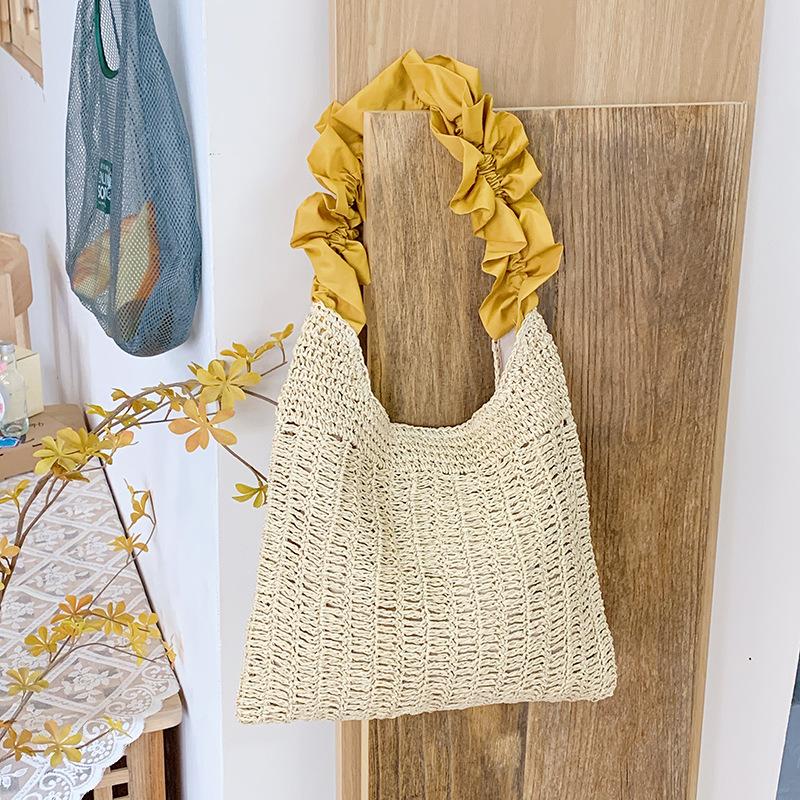Плетеная сумка женская новая модная пляжная сумка через плечо большой вместимости соломенная сумка
