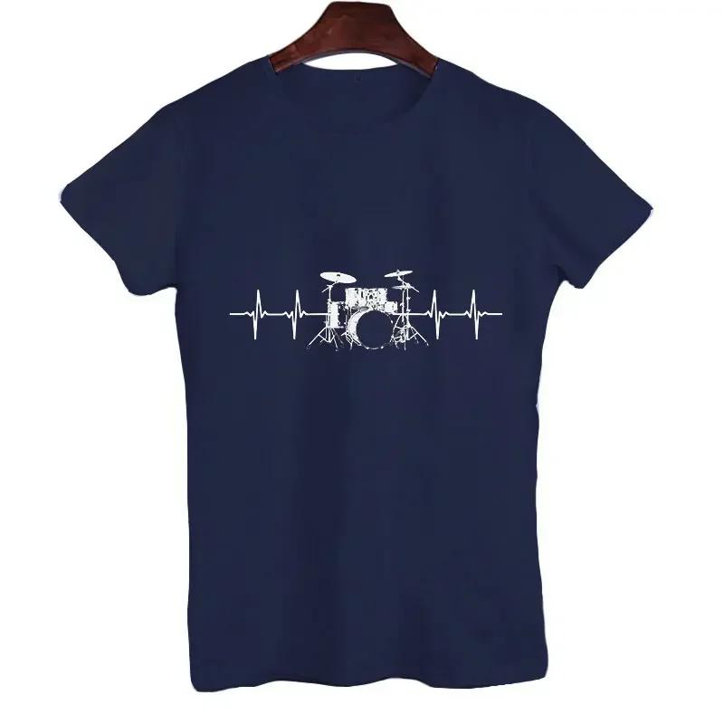 Мужская футболка с коротким рукавом, футболка с графикой «Сердцебиение, страстный барабанщик», мужская оверсайз уличная одежда, женские летние топы