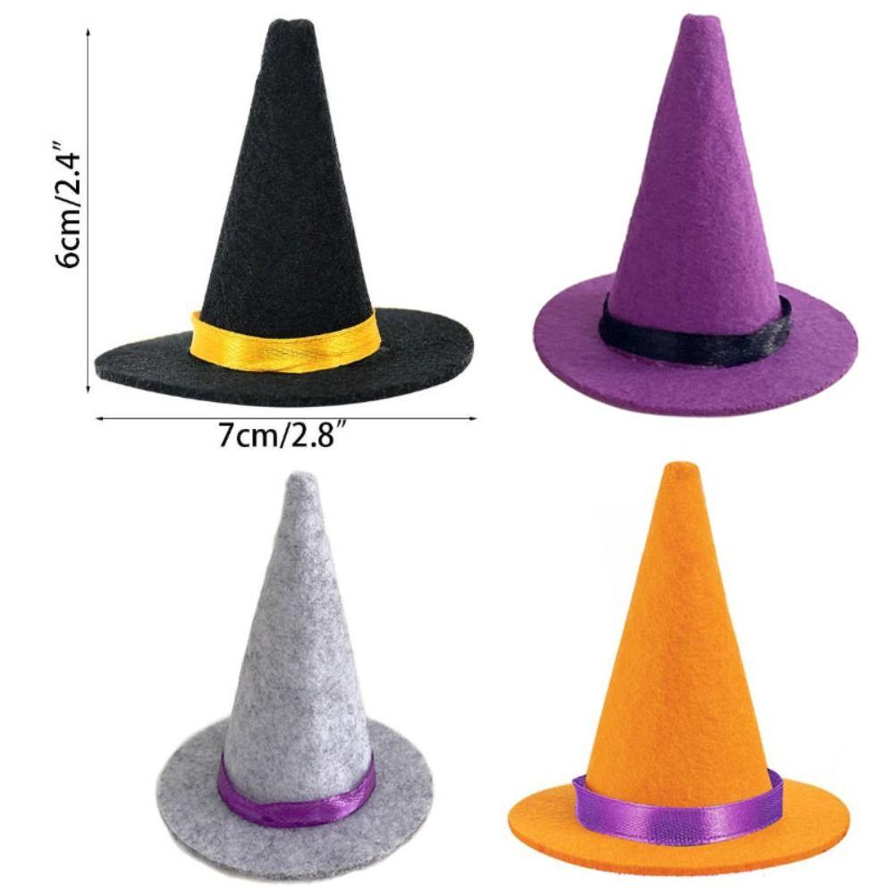 4PCS Party Supplies Miniature Witch Hat Halloween Prop Small Hats  Halloween Decoration