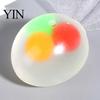 Portable Stress Relief Toy 3Pcs Clear Ball for Anxiety Relief, Squeeze with Soft Sensory Colorful Beads Inside, Reduction Transparent Fidget Gadget