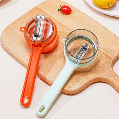 Овощечистка из нержавеющей стали с лезвием и ящиком для хранения Многофункциональная овощечистка для овощей