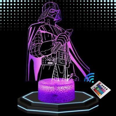 Светодиодная 3D настольная лампа Звездные Войны Дарт Вейдер, Ночник с изменением цветов, Сенсорная лампа для стола и детской комнаты