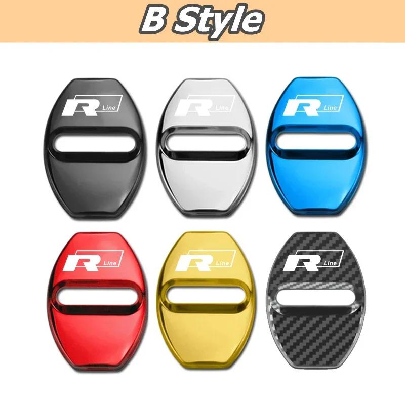 WGLRK1 4Pcs for Volkswagen VW Rline Jetta Santana Golf Polo Lavida Tiguan T-Cross Passat Bora Car Door Lock Cover Protect Buckle Case