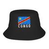 Republic Of Congo Congolese Flag Bucket Hats Gift For Kid Lovely  Vocation Caps For Travel UV Protection
