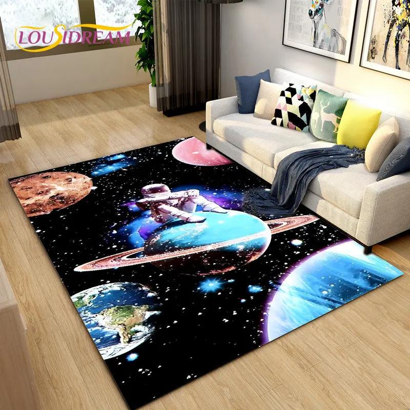 3D ковер с изображением космонавта и мультфильма, ковер для гостиной, детская спальня, диван, коврик для украшения, детский нескользящий напольный коврик