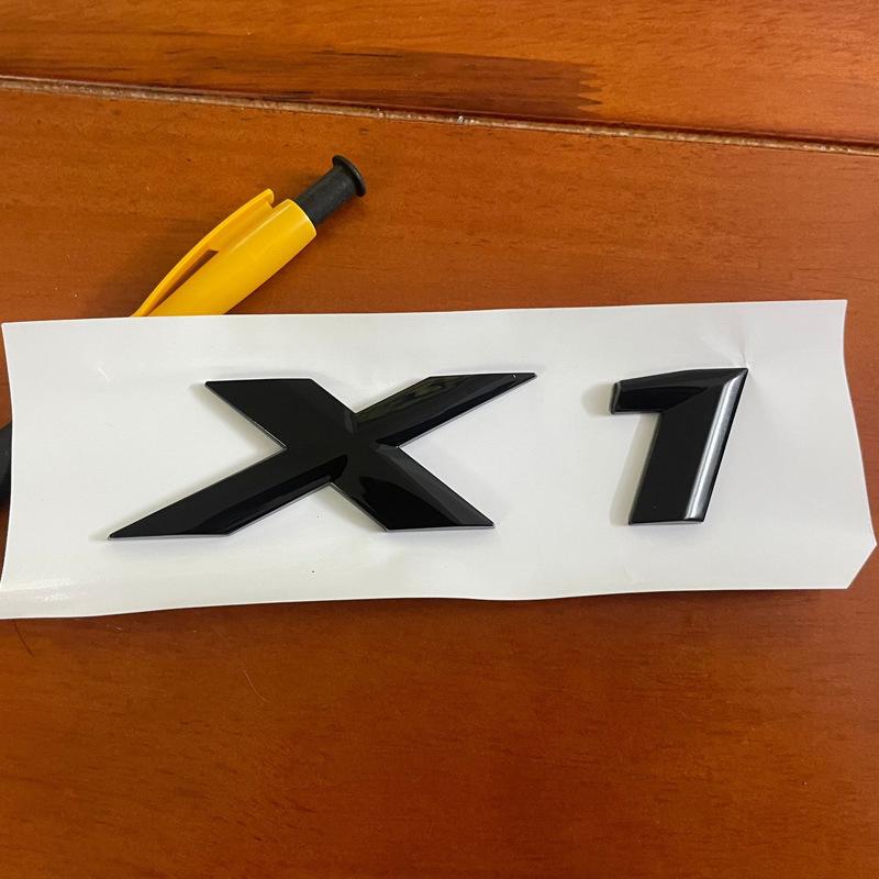 Compatible BMW X Series Tail Emblem Sticker: X1-X7 Black Rear Lettering