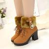 Fashion Suede Women Boots Winter Designer High Heels Shoes for Women 2025 New Short Plush High Platform Ankle Boots Elegant Botas Mujer
