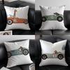 Cartoon Animals Car Art Pillow Case Anti-dustmite Pillowcase Invisible Zipper Silky Short Plush Sofa Cushion Cover