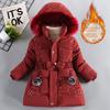 Girls' Winter Clothing Velvet Padded Thickened Coat Fashion Girl Cotton-Padded Jacket